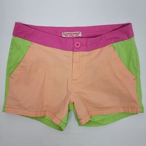 Girls Children Beach Summer Shorts Multicolor Pink Green Peach Stretchy Size 14